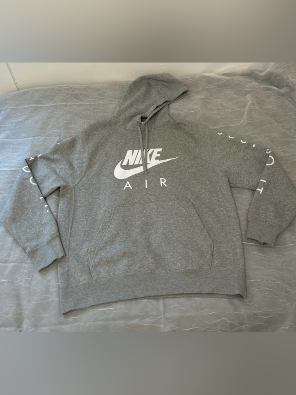 Nike Gray 'Air' Pullover Hoodie with White Logo